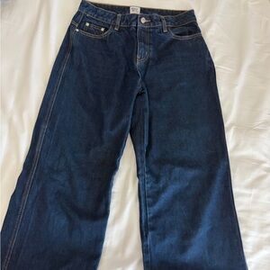 Princess Polly Dark Blue wide leg Jeans